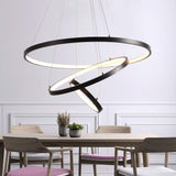 Modern Painted Black 3 Rings LED Pendant Light Fixture