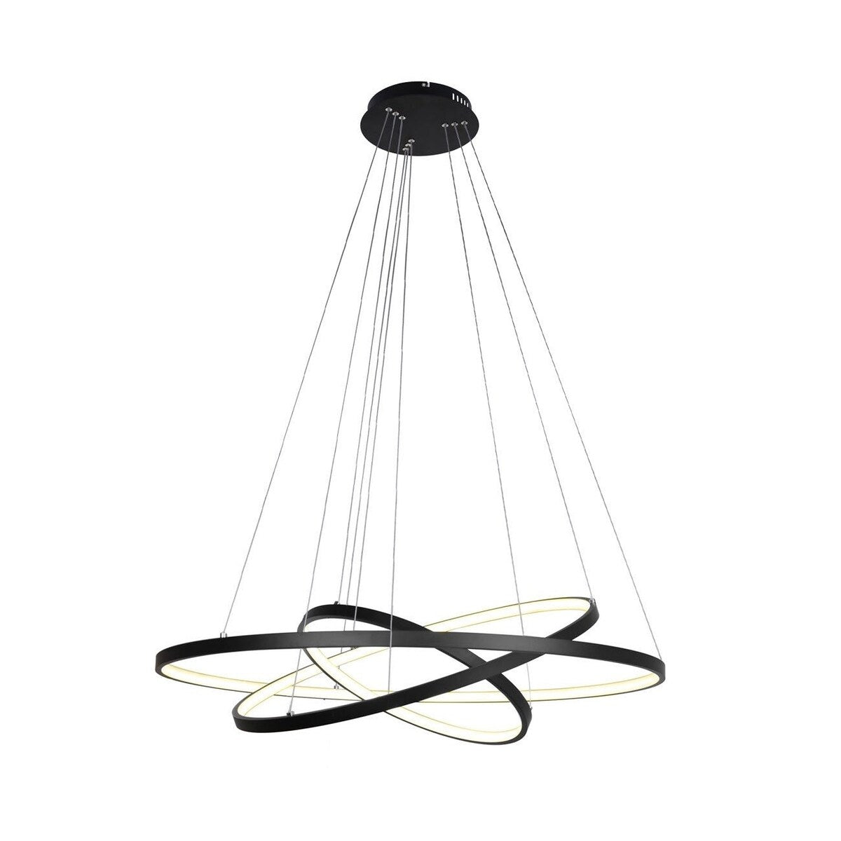 Modern Painted Black 3 Rings LED Pendant Light Fixture