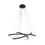 Modern Painted Black 3 Rings LED Pendant Light Fixture