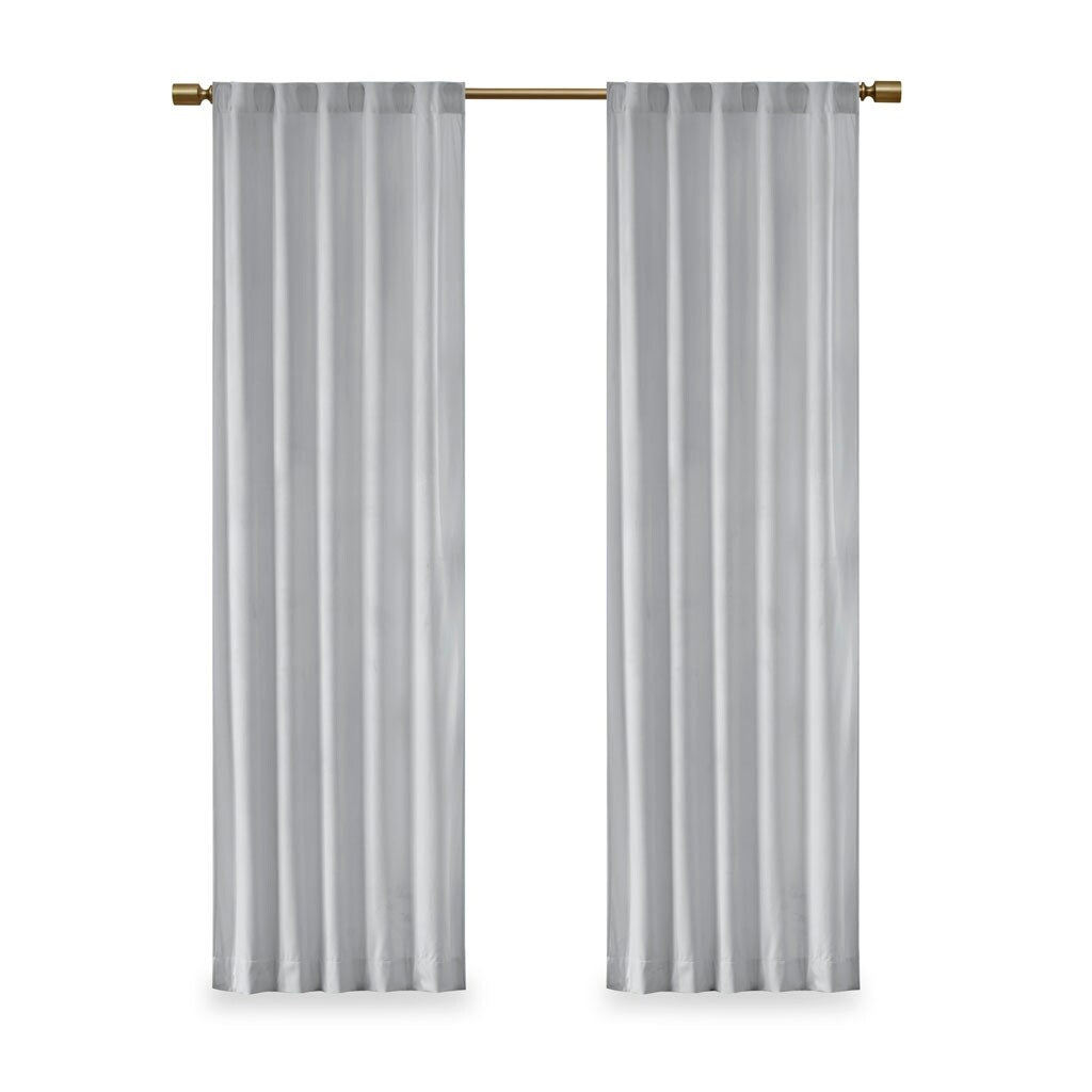 Pair of High Quality Velvet Fabric Indoor Blackout Curtains, Back Tab Curtain Panel for Living Room, Bedroom-2 Panels