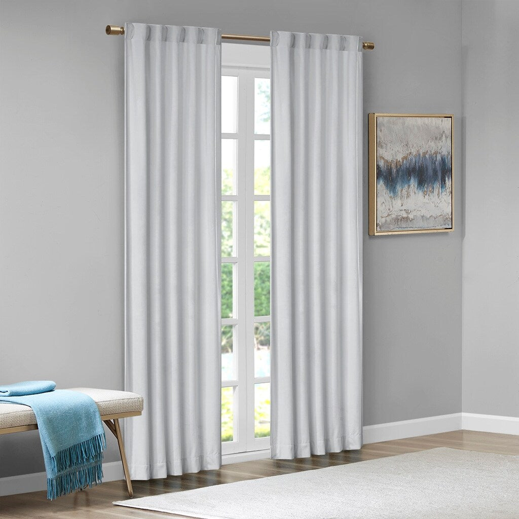 Pair of High Quality Velvet Fabric Indoor Blackout Curtains, Back Tab Curtain Panel for Living Room, Bedroom-2 Panels