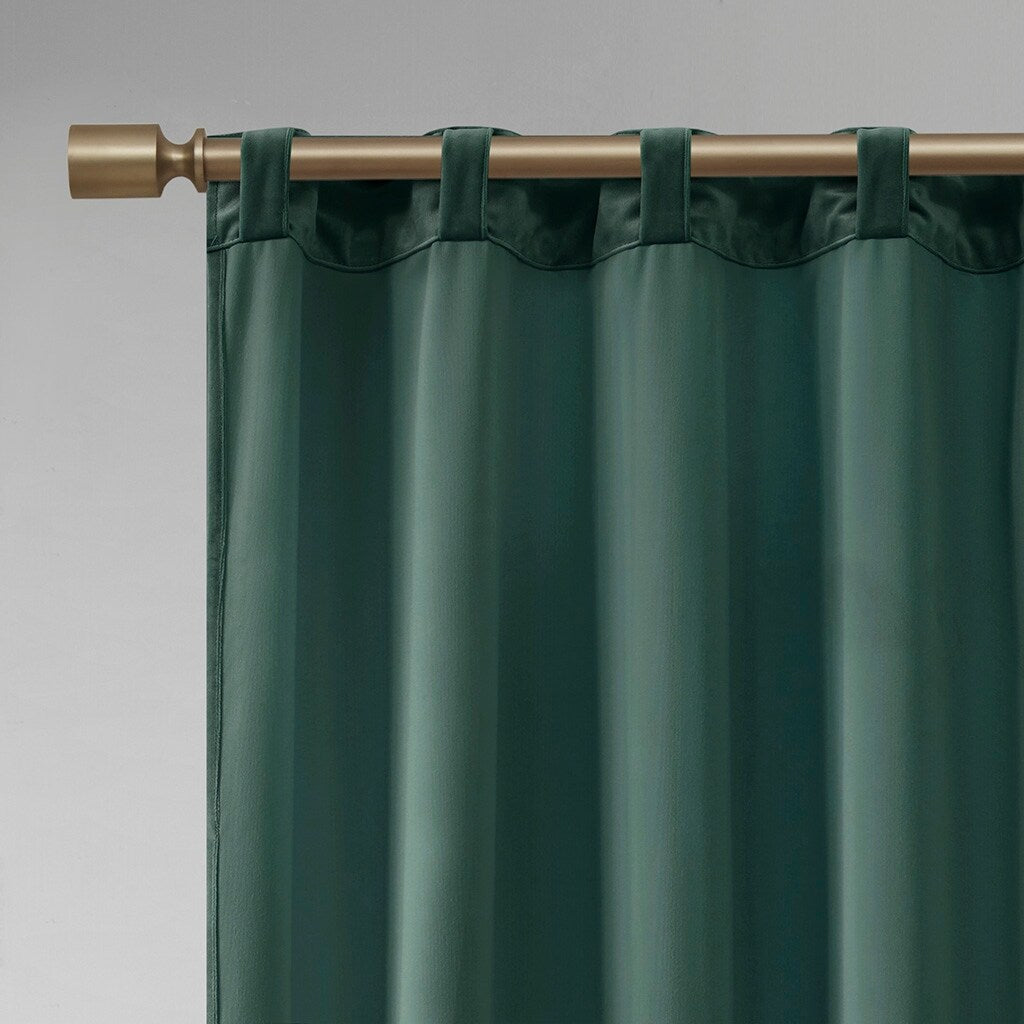Pair of High Quality Velvet Fabric Indoor Blackout Curtains, Back Tab Curtain Panel for Living Room, Bedroom-2 Panels