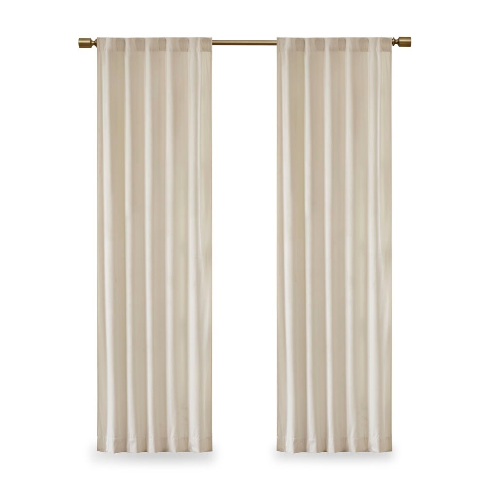 Pair of High Quality Velvet Fabric Indoor Blackout Curtains, Back Tab Curtain Panel for Living Room, Bedroom-2 Panels