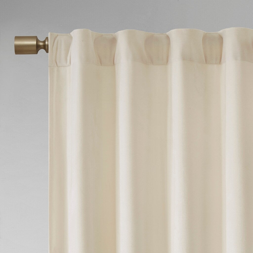 Pair of High Quality Velvet Fabric Indoor Blackout Curtains, Back Tab Curtain Panel for Living Room, Bedroom-2 Panels