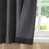Pair of High Quality Velvet Fabric Indoor Blackout Curtains, Back Tab Curtain Panel for Living Room, Bedroom-2 Panels