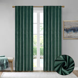 Pair of High Quality Velvet Fabric Indoor Blackout Curtains, Back Tab Curtain Panel for Living Room, Bedroom-2 Panels