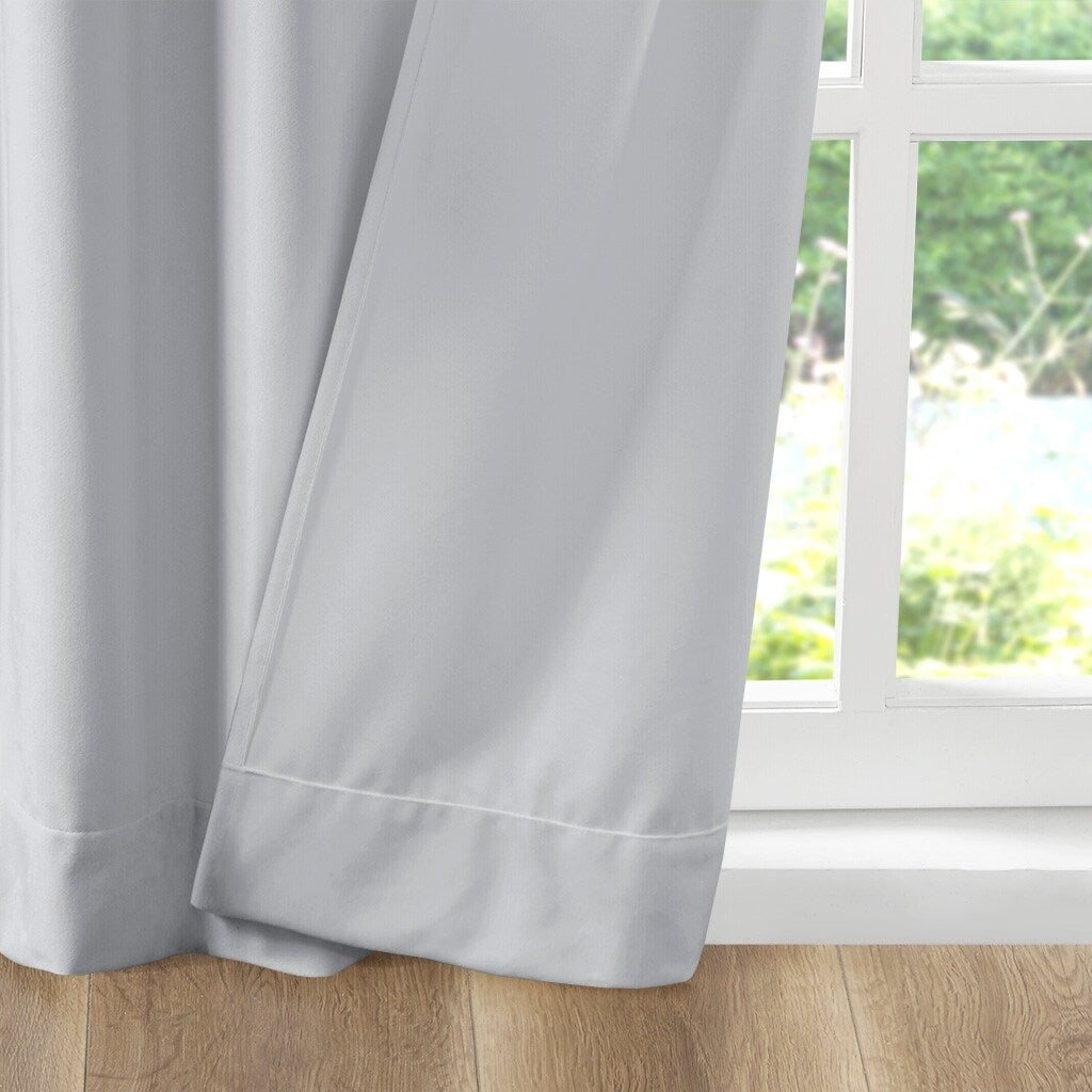 Pair of High Quality Velvet Fabric Indoor Blackout Curtains, Back Tab Curtain Panel for Living Room, Bedroom-2 Panels