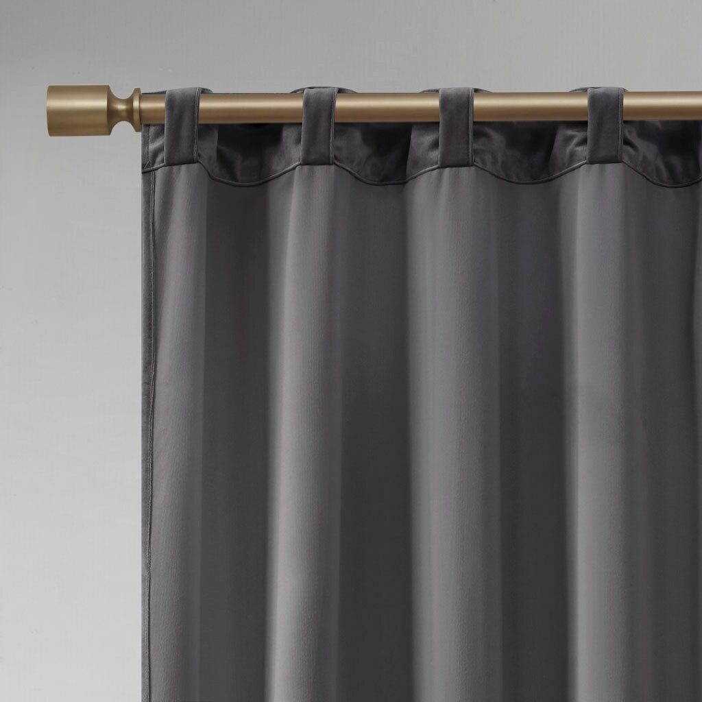 Pair of High Quality Velvet Fabric Indoor Blackout Curtains, Back Tab Curtain Panel for Living Room, Bedroom-2 Panels