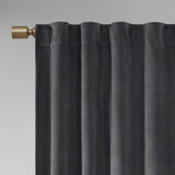 Pair of High Quality Velvet Fabric Indoor Blackout Curtains, Back Tab Curtain Panel for Living Room, Bedroom-2 Panels