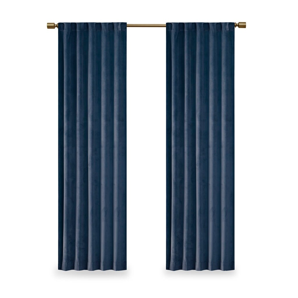 Pair of High Quality Velvet Fabric Indoor Blackout Curtains, Back Tab Curtain Panel for Living Room, Bedroom-2 Panels