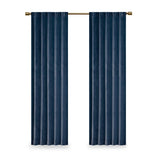 Pair of High Quality Velvet Fabric Indoor Blackout Curtains, Back Tab Curtain Panel for Living Room, Bedroom-2 Panels