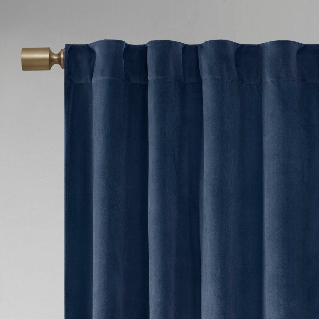 Pair of High Quality Velvet Fabric Indoor Blackout Curtains, Back Tab Curtain Panel for Living Room, Bedroom-2 Panels