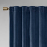 Pair of High Quality Velvet Fabric Indoor Blackout Curtains, Back Tab Curtain Panel for Living Room, Bedroom-2 Panels