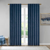 Pair of High Quality Velvet Fabric Indoor Blackout Curtains, Back Tab Curtain Panel for Living Room, Bedroom-2 Panels