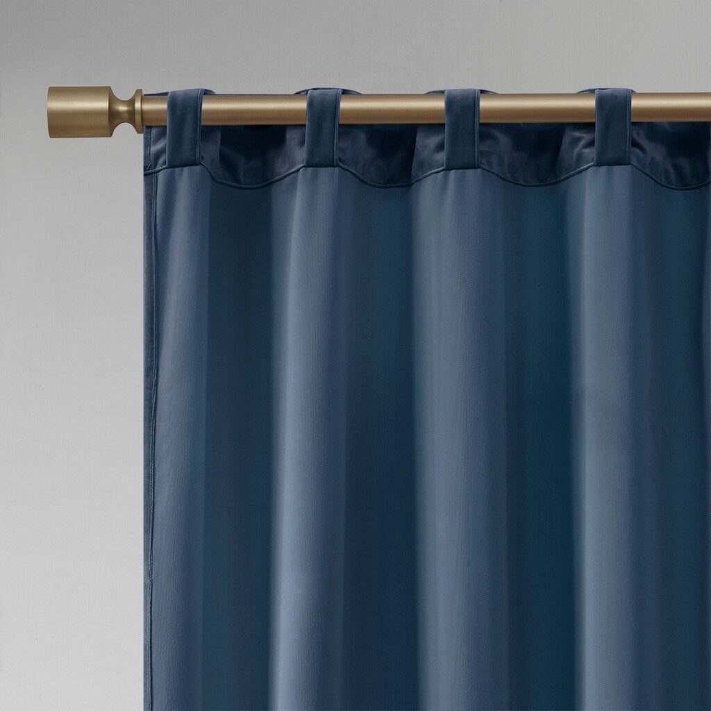 Pair of High Quality Velvet Fabric Indoor Blackout Curtains, Back Tab Curtain Panel for Living Room, Bedroom-2 Panels