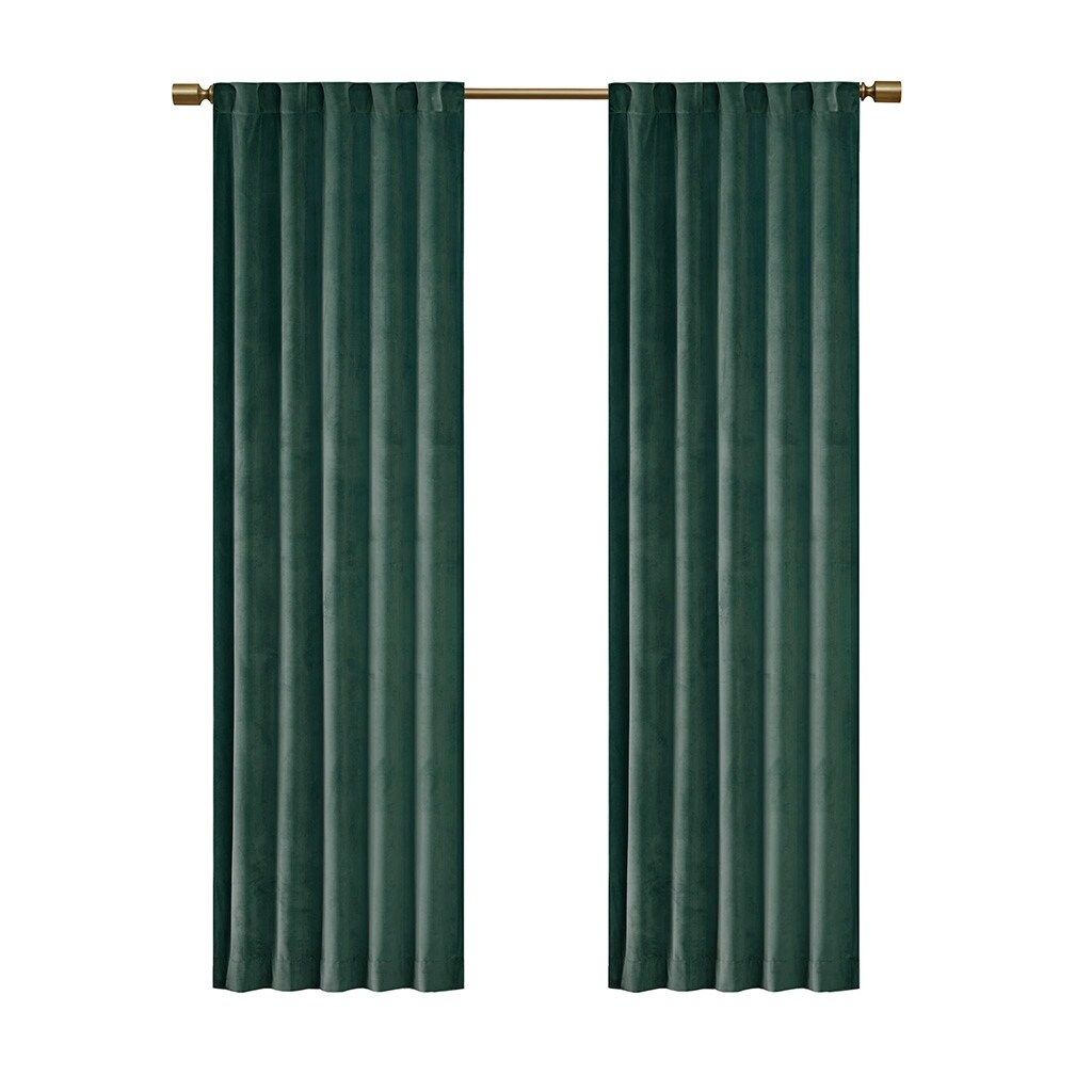 Pair of High Quality Velvet Fabric Indoor Blackout Curtains, Back Tab Curtain Panel for Living Room, Bedroom-2 Panels