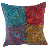 Paisley Block Wool 16-inch Throw Pillow