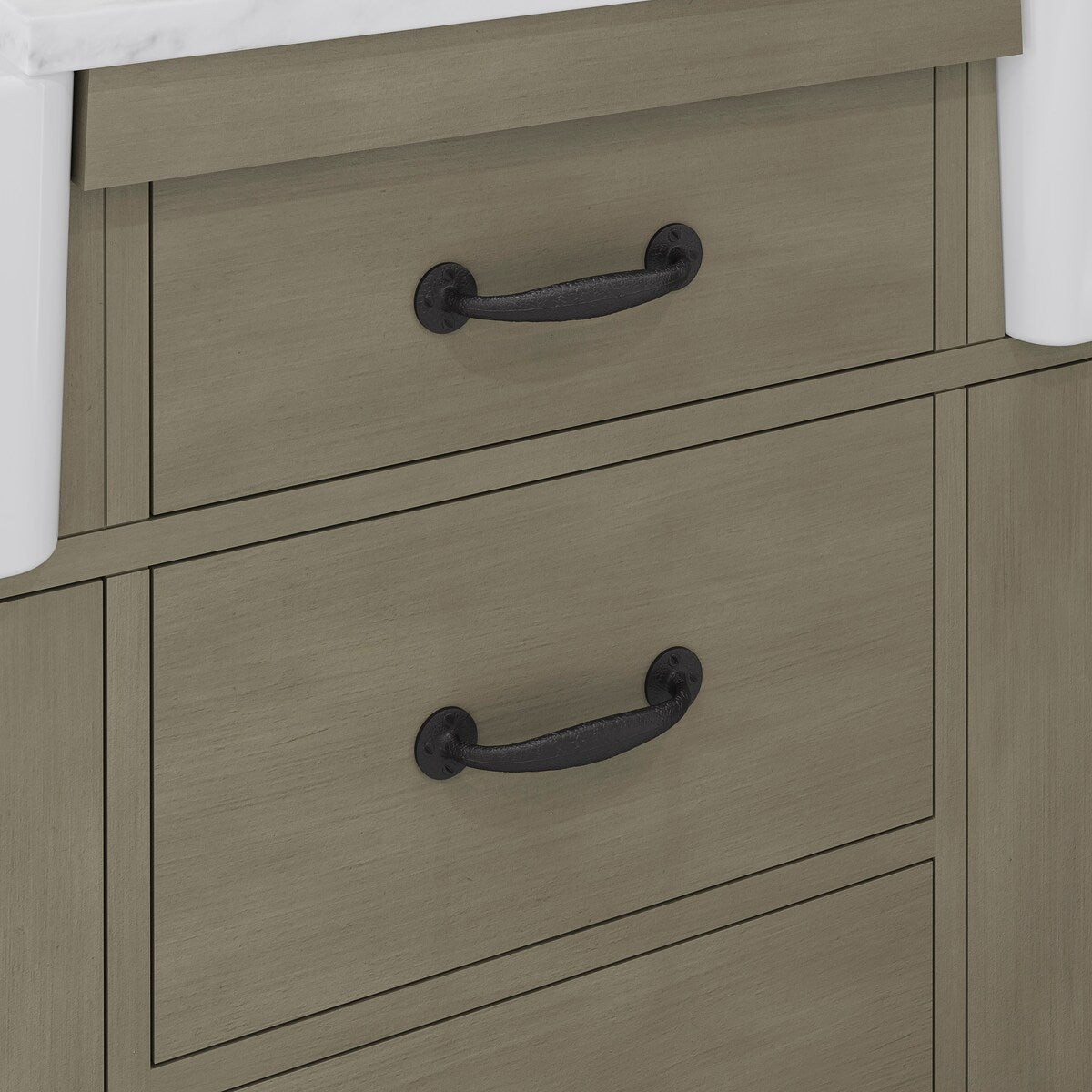 Paisley Double Sink Carrara Marble Countertop Vanity with Barn Mirror