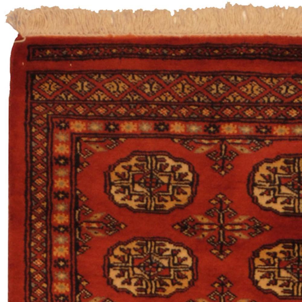 HERAT ORIENTAL Pakistani Hand-knotted Bokhara Rust and Ivory Wool Runner Rug (2' x 6') - 2' x 6'