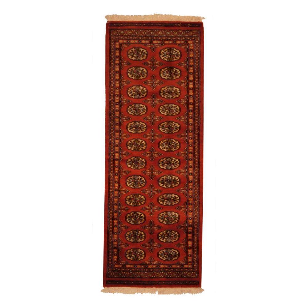 HERAT ORIENTAL Pakistani Hand-knotted Bokhara Rust and Ivory Wool Runn