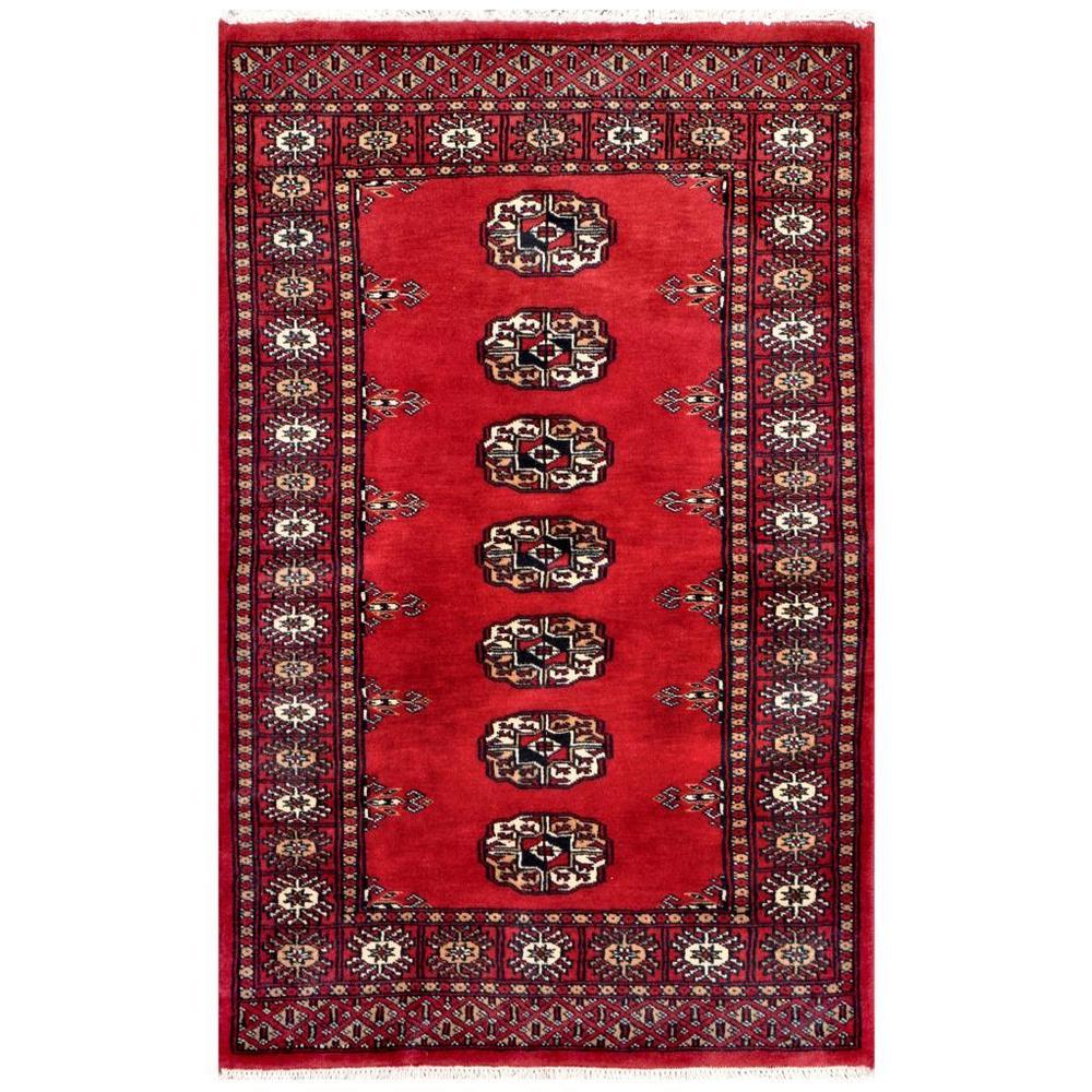 Herat Oriental Pakistani Hand-knotted Bokhara Wool Rug (2'7 x 4') - 2'