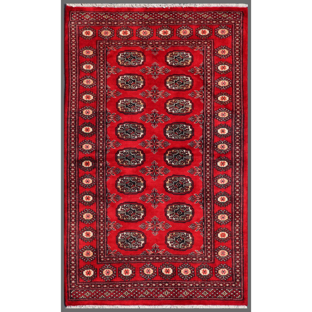 Handmade Herat Oriental Pakistani Bokhara Wool Rug (Pakistan) - 3' x 4