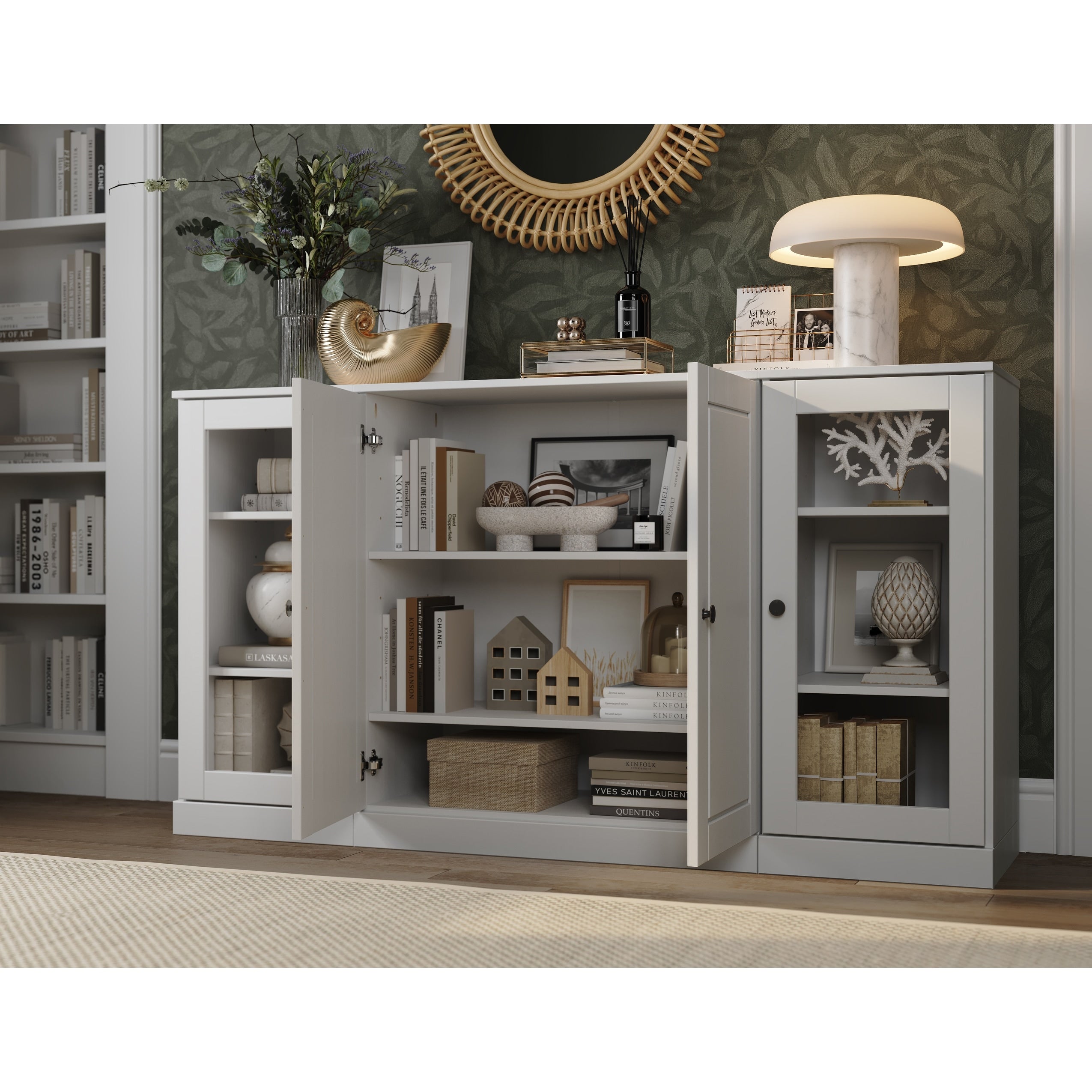 Frosted glass sideboard discount