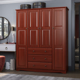Palace Imports 100% Solid Wood Family 4-Door Wardrobe Armoire with Metal or Wooden Knobs
