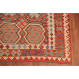 Palace Size Orange Kilim Oriental Rug Hand-Woven Wool Carpet - 10'4"x 16'1"