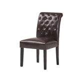 Palermo Brown Bonded Leather Tufted Dining Chair (Set of 2) by Christopher Knight Home