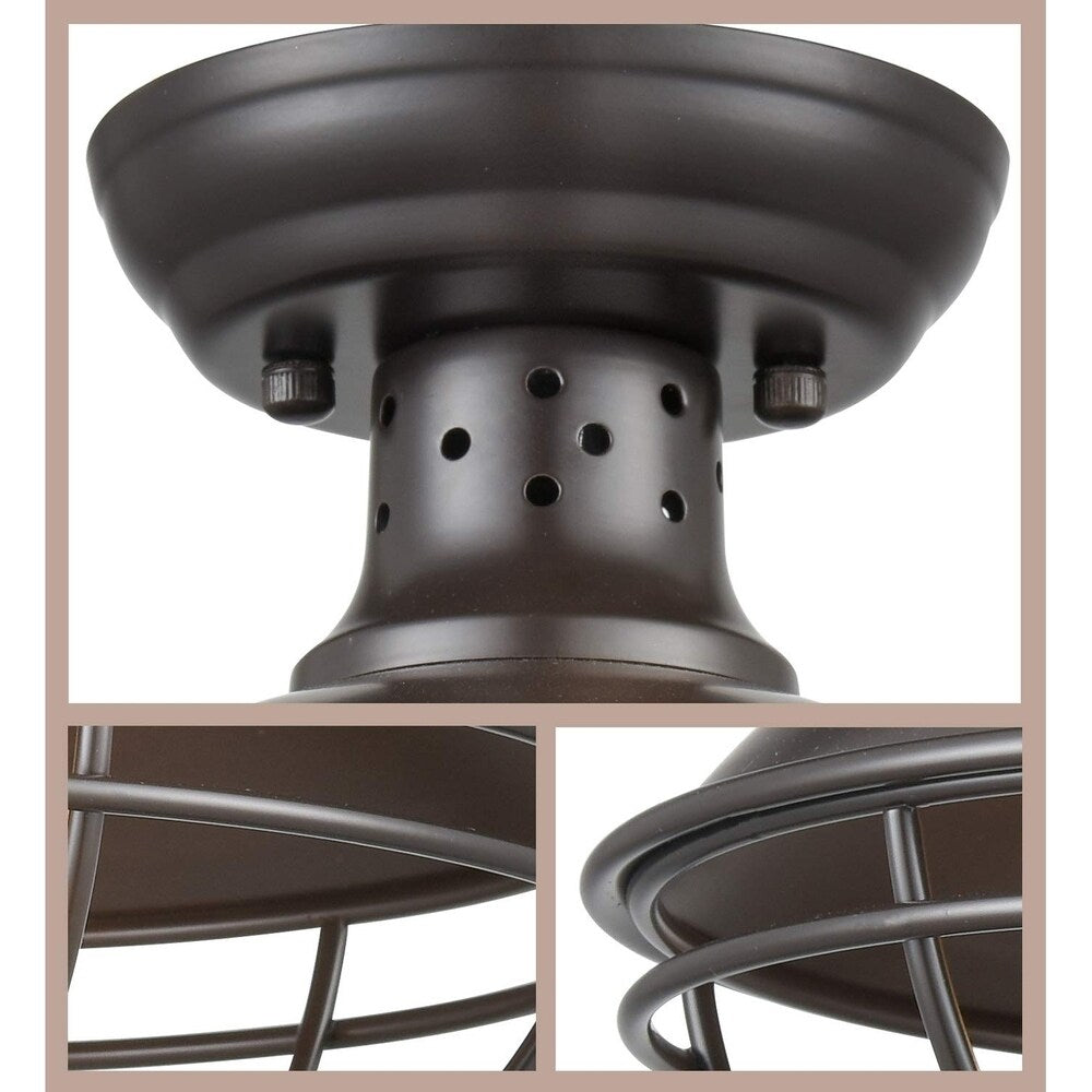 Palermo Rustic Mini Cage Semi Flush Ceiling Lights