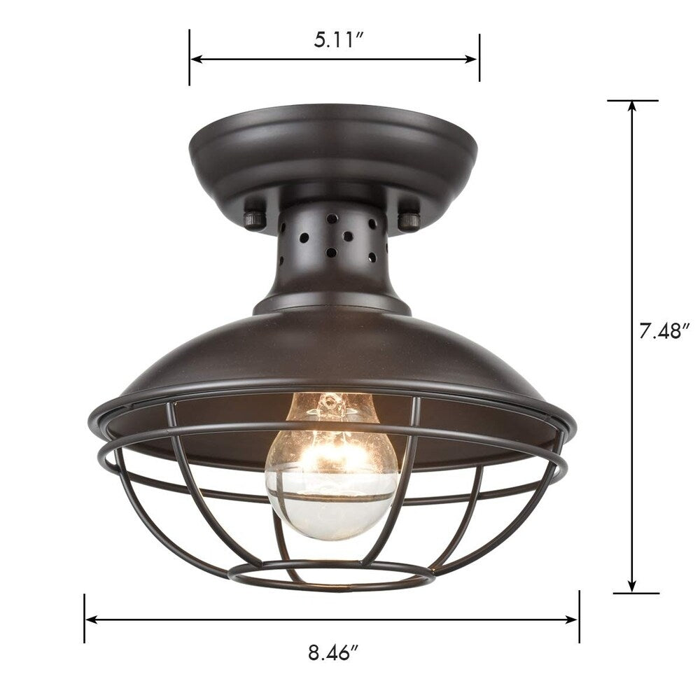 Palermo Rustic Mini Cage Semi Flush Ceiling Lights