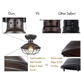 Palermo Rustic Mini Cage Semi Flush Ceiling Lights