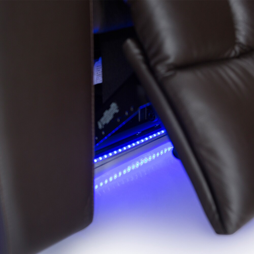 Palliser Collingwood Leather Home Theater Seating Power Recline - Row of 3, Brown