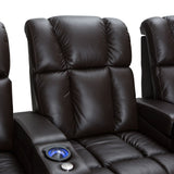 Palliser Collingwood Leather Home Theater Seating Power Recline - Row of 3, Brown