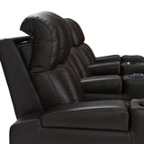 Palliser Collingwood Leather Home Theater Seating Power Recline - Row of 3, Brown