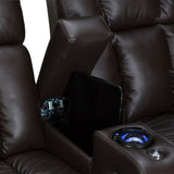 Palliser Collingwood Leather Home Theater Seating Power Recline - Row of 3, Brown