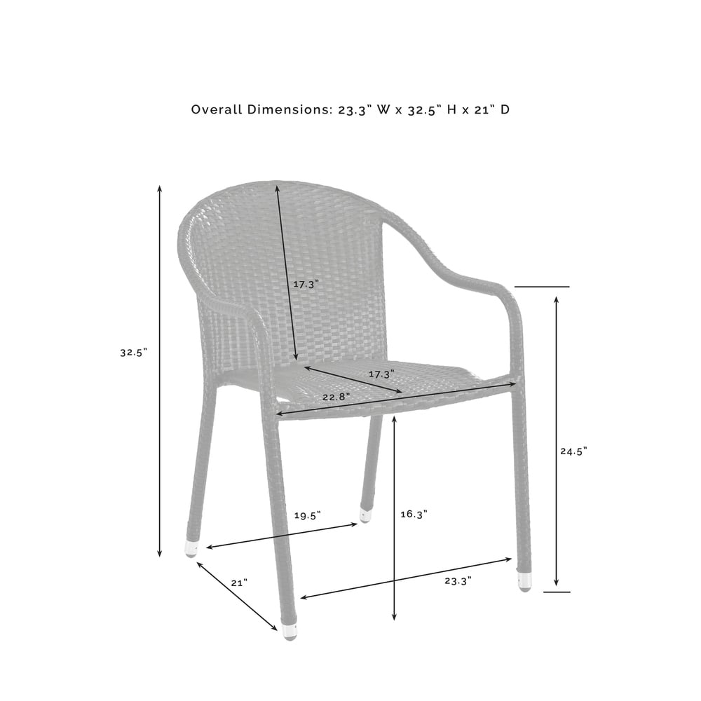 Crosley Palm Harbor White Wicker Outdoor Stackable Chairs (Set of 2)