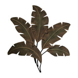 Palm Leaf Hanging Metal Wall Art Decor, Green and Brown