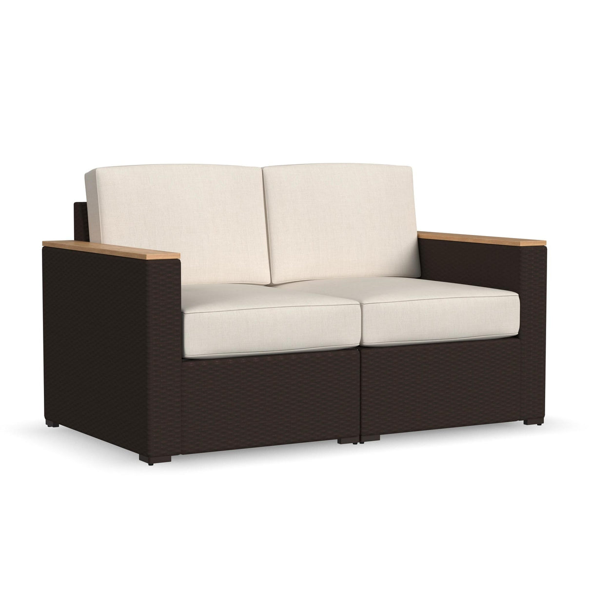 Palm Springs Brown Rattan Outdoor Loveseat Set by Homestyles - 57" x 33" x 32"