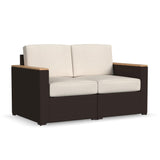 Palm Springs Brown Rattan Outdoor Loveseat Set by Homestyles - 57" x 33" x 32"