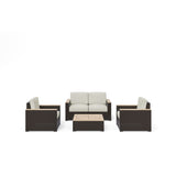 Palm Springs Brown Rattan Outdoor Loveseat Set by Homestyles - 57" x 33" x 32"