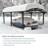 Palma 10 ft.x 16 ft. Carport Kit - Grey Structure & Twin Wall Panels - 10 ft.x 16 ft.