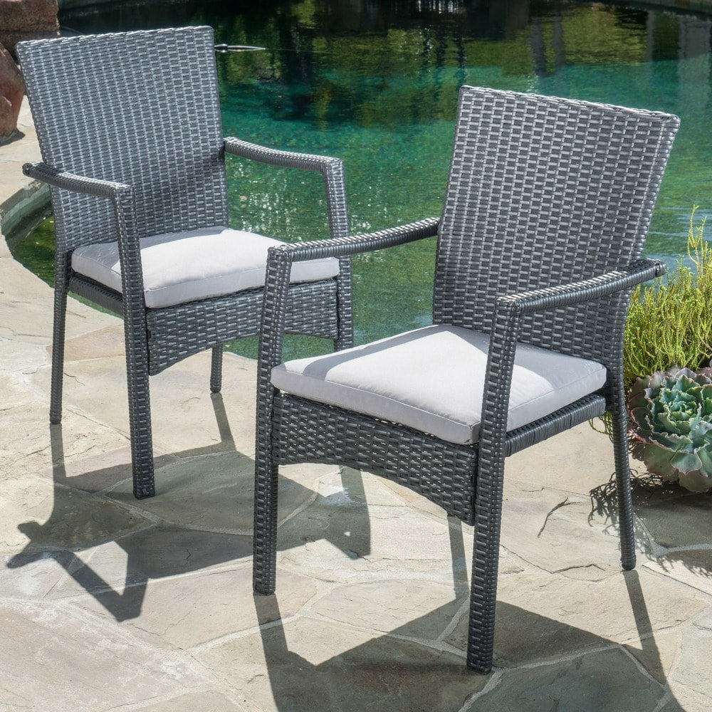 Palmers Outdoor 5-piece Wicker Dining Set with Cushions by Christopher Knight Home