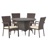 Palmers Outdoor 5-piece Wicker Dining Set with Cushions by Christopher Knight Home