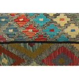 Palmira Gray/Purple Handmade Kilim Upholstered Settee - 24"x48"x21"