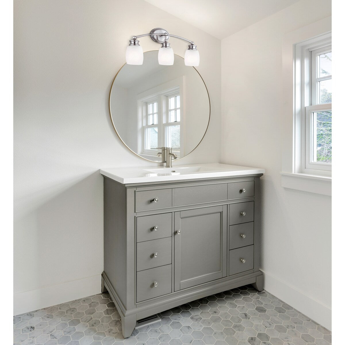 Palms Brushed Pewter Vanity