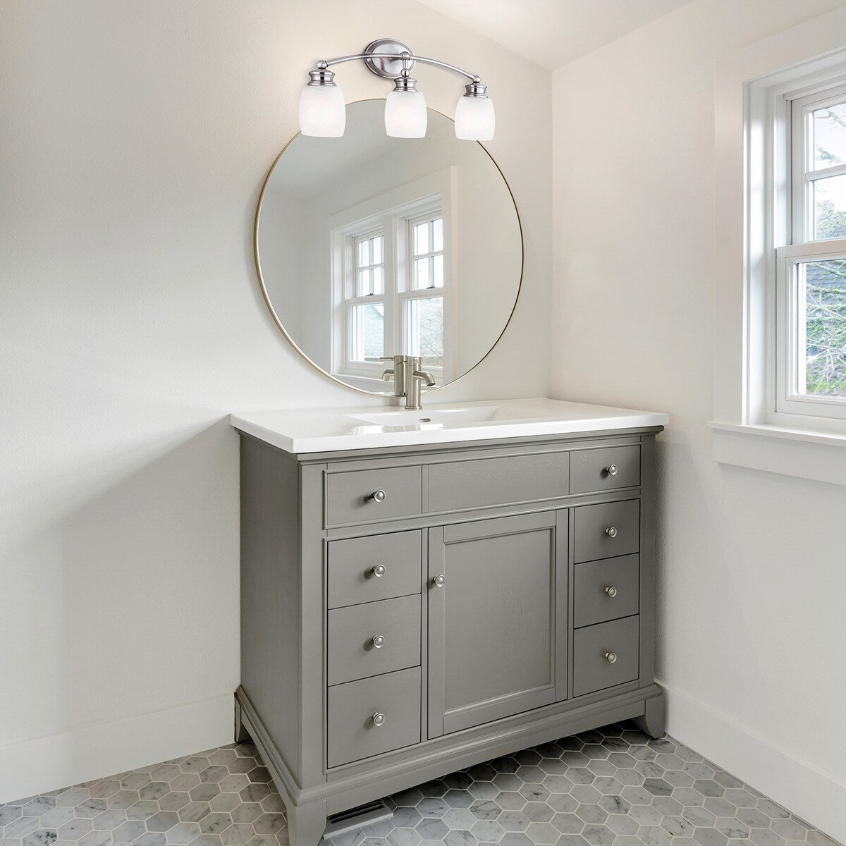 Palms Brushed Pewter Vanity