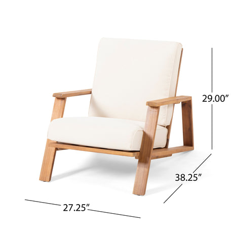 Paloma Acacia Wood Outdoor Club Chair with Cushion by Christopher Knight Home