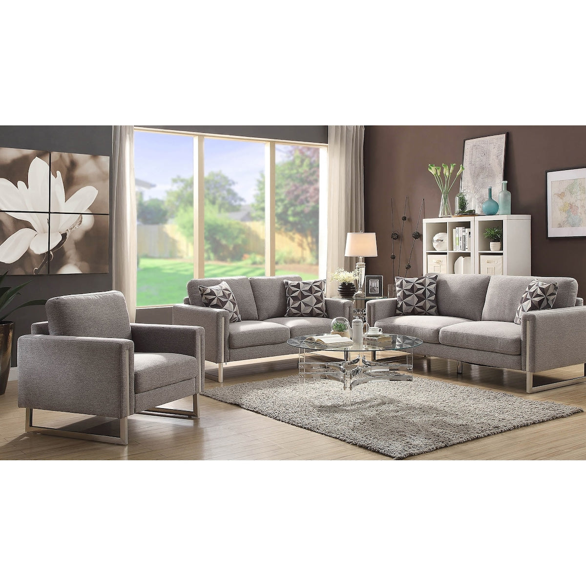 Paloma Contemporary Grey Loveseat